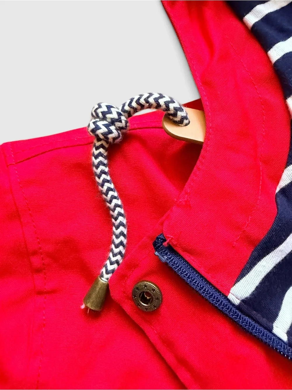 Joules Coast Right As Rain Jacket Women US 6 Red Waterproof Hooded NWT